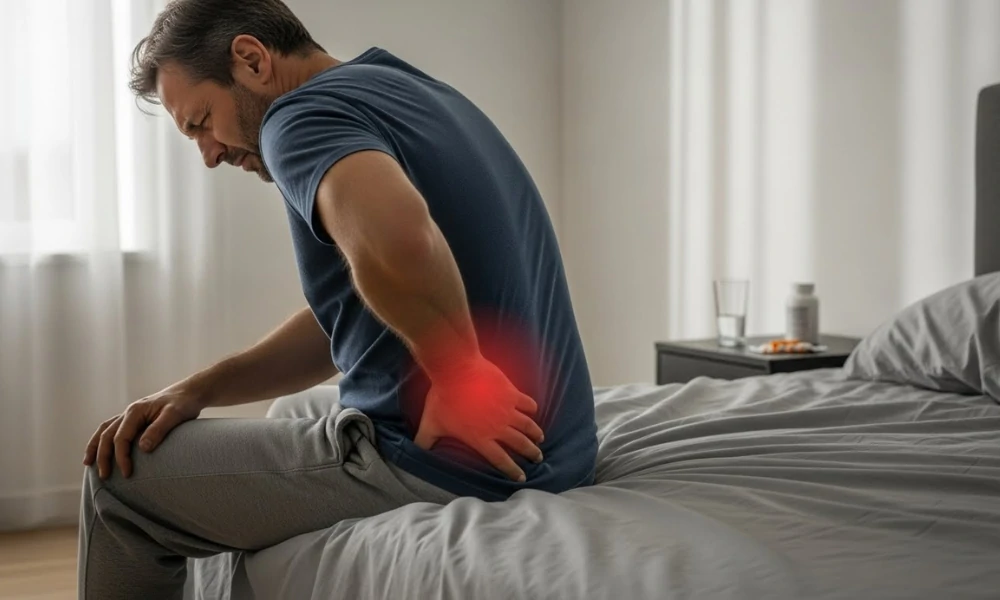 dor nas costas ao levantar da cama